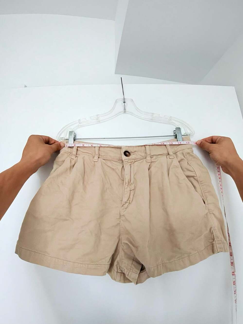 Free People Billie Chino High-Waisted Pleated Shorts - Picture 3 of 7